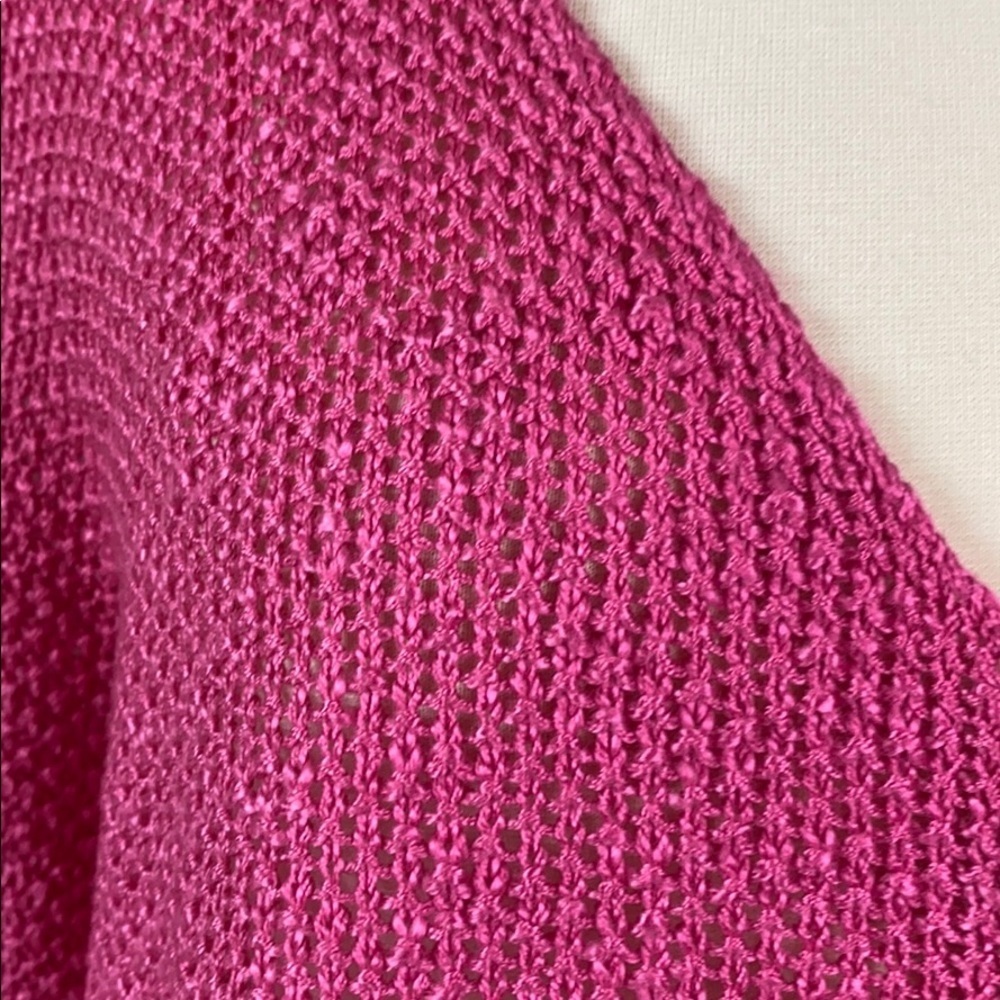 Boutique x Royal & Reese Crochet Sweater Boho Beach SoCal Oversized Pink M/L - Picture 2 of 8